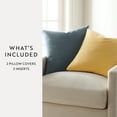 thumbnail image 3 of Noble Linens 2-Pack Cotton Slub Decor Throw Pillows Solids Mustard & Navy, 3 of 8