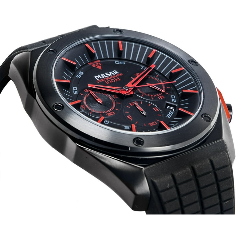 WATCH PULSAR STAINLESS STEEL BLACK BLACK MEN PT3463X1