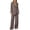 Coffee, variant on Women Suits 2 Piece Set Business Casual Dressy Oversized Blazer Jacket Wide Leg Pantsuits Formal Outfits (2XL, Pink)