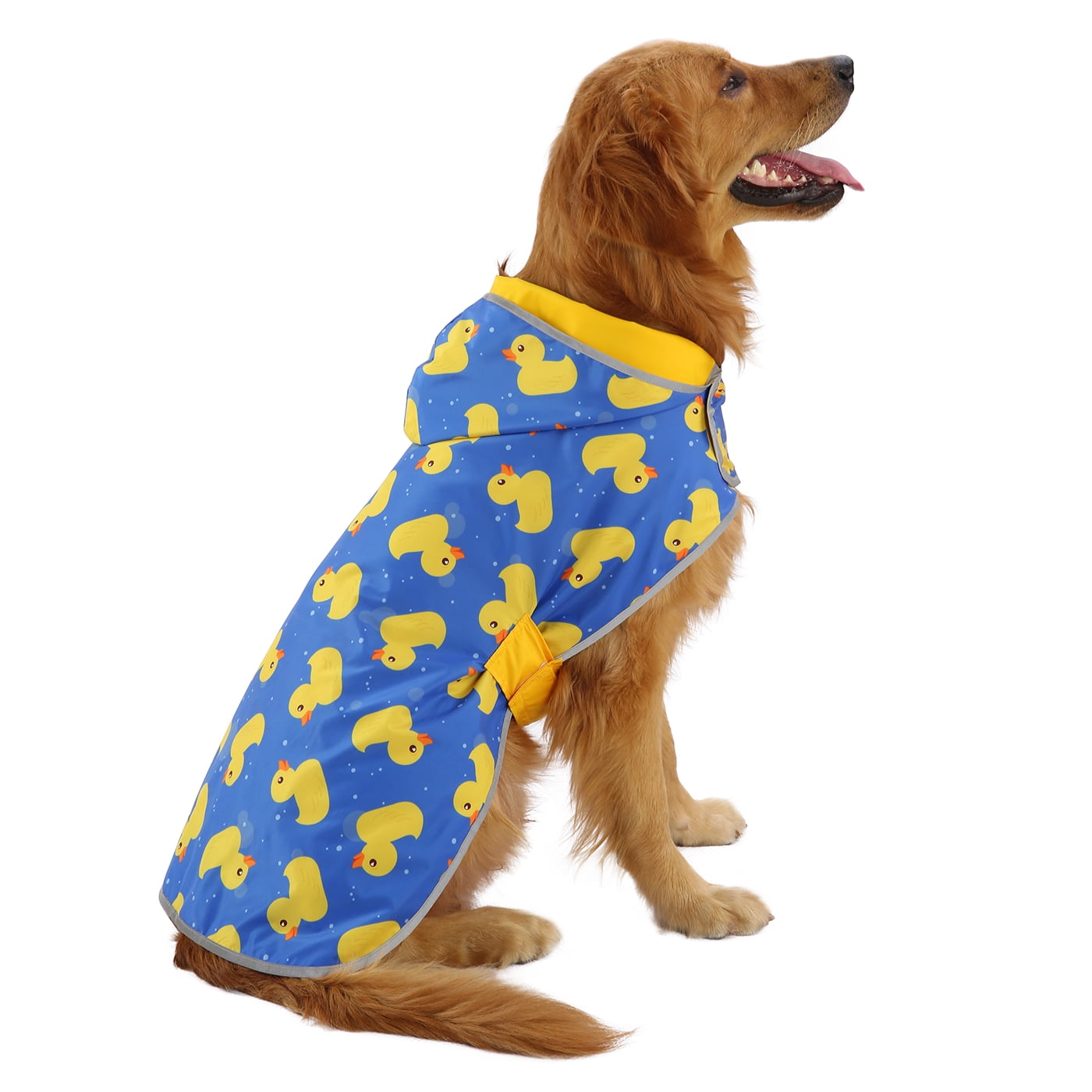 HDE Reversible Dog Raincoat Hooded Slicker Poncho Rain Coat Jacket for Small Medium Large Dogs Buffalo Plaid/Red, M