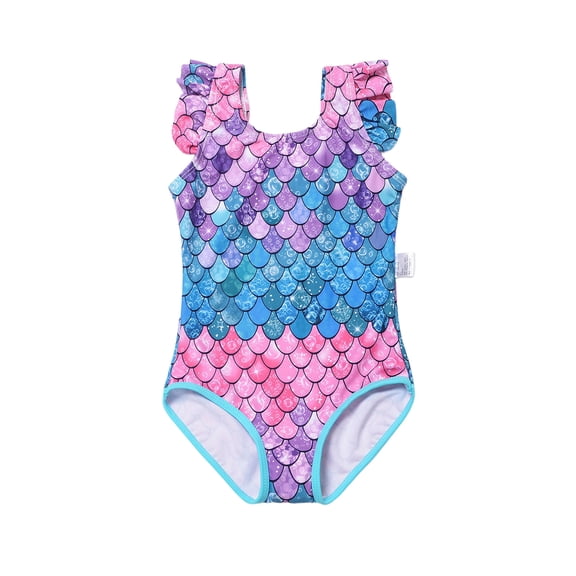 Tiweut Girls Ruffles One Piece Swimsuits Beach Sport Swimwear Kids Unicorn Bathing Suit,Pink