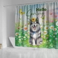 thumbnail image 4 of Alaskan Malamute Hello Spring Time Flower Floral Nature Shower Curtain Alaska Mal Dog Lovers Gifts Waterproof Bathroom Bathtub Curtain - 02031, 4 of 5