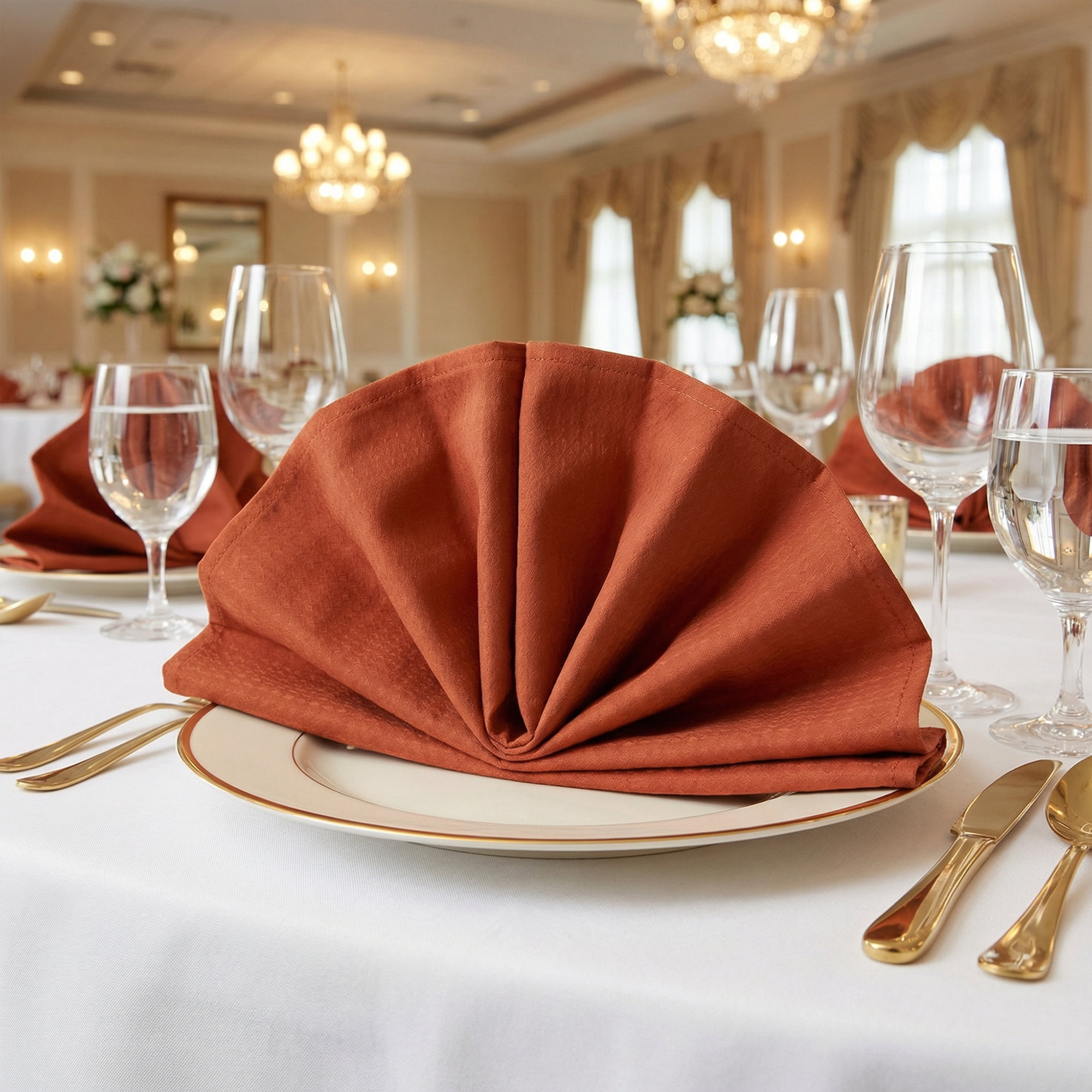 Unique Bargains 6Pcs Washable Dining Events Cloth Napkins Red 15x15inch