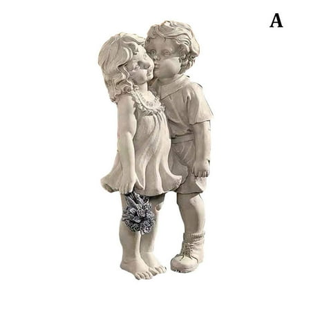 

Alexsix Resin Ornaments Garden Decoration Garden Sculptures Like Gardening Crafts Men and Women Kiss Cute and Fun(A)