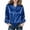Blue, variant on Plus Size Tops for Women Long Sleeve Silk Blouses with Tie Solid Color Loose Casual Trendy Going out Tops