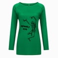 thumbnail image 4 of Mode Femme Décontractée Imprimé Col Rond T-shirt Manches Longues Ample Blouse Pull, 4 of 6