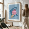 thumbnail image 4 of sharck and ice cream - Illustration Humor Whimsical Pop Art Modern Art Surrealism Animal Unframed Wall Art Print 24 x 30 inches, 4 of 81