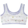 thumbnail image 2 of iixpin Girls Sports Bra Kids Cute Print Unpadded Crop Top Cotton Soft Seamless Cami Bralette Undershirts Flower B 7-8, 2 of 7