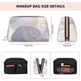 thumbnail image 5 of Large Clutch Leather Makeup Bag, Bohemian Simple Round Travel Toiletries Bag, Ladies Cosmetic Storage Bag, 5 of 8