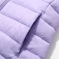thumbnail image 6 of Spazoro Girls Hooded Puffer Jacket, Long Sleeve Regular Fit Solid Color Packable Full Zip Warm Winter Outerwear Coat for Kids Purple Size 3-4 T, 6 of 6