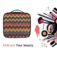 thumbnail image 6 of FORMRS Travel Makeup Bag Large Capacity Train Case Cosmetic Organizer with Adjustable Dividers, Brown Geometric, 6 of 8