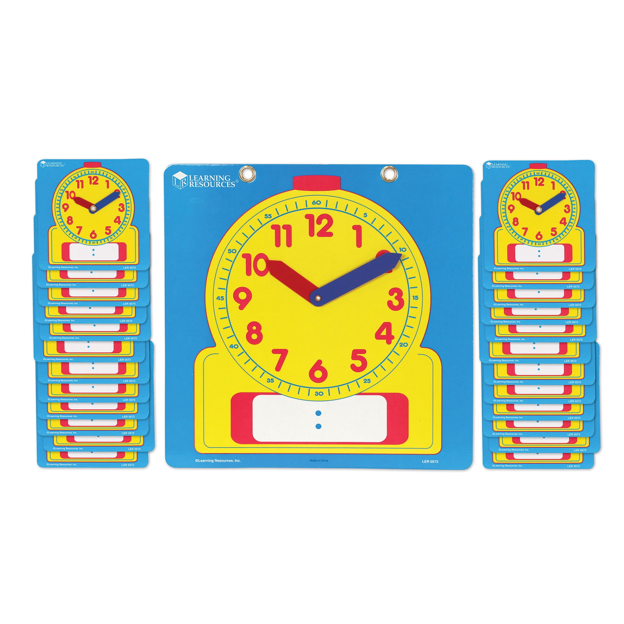 Learning Resources Write On/Wipe Off Clocks Classroom Set, Classroom Supplies, Ages 6+, LER0575