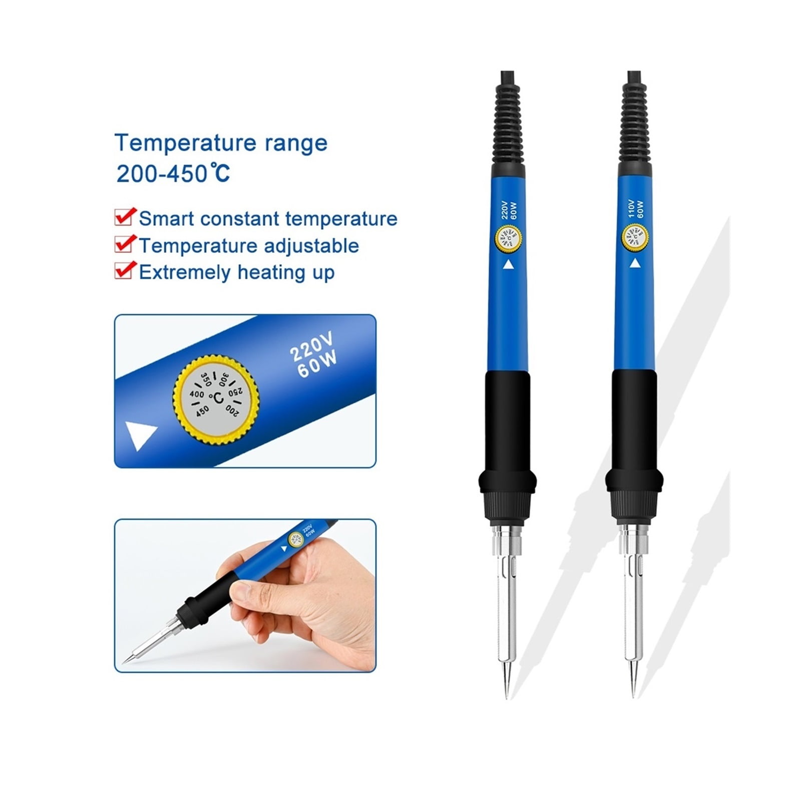 60W Soldering Iron Adjustable Temperature Electric Solder Iron,Rework Station Mini Handle Heat Pencil Welding Repair Tools,Welding Tools