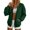 *Green, variant on Women's Oversized Open Front Bomber Jacket, Long Sleeve Sweatshirt Coat For Women, Ladies' Drop Shoulder Cardigan With Pockets, Green , S-3XL