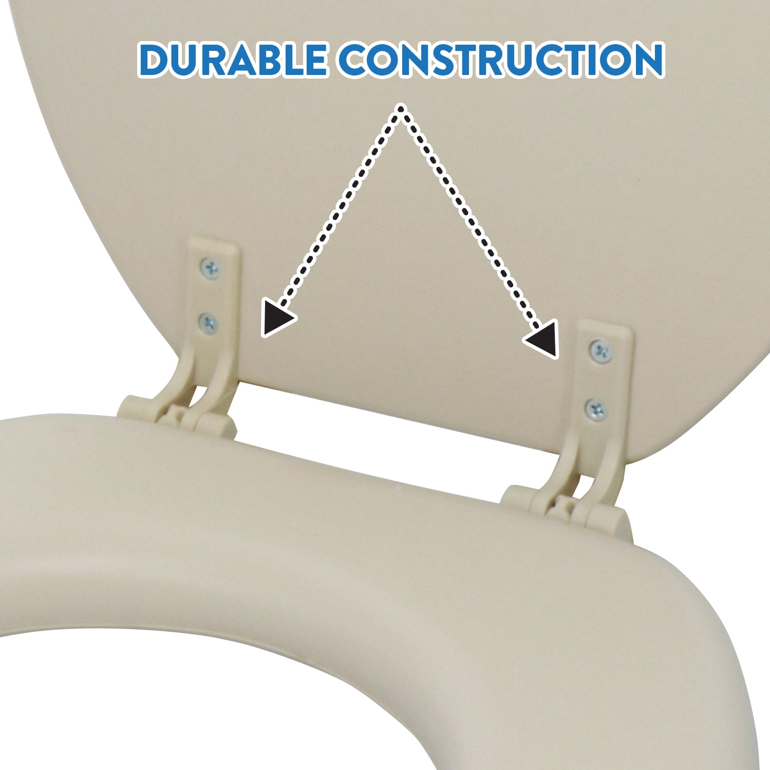 Ginsey Elongated Soft Cushion Toilet Seat, Champagne