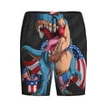 thumbnail image 4 of Naloa Blue Dinosaur Men's Short Pajama Pants, Lounge Comfort Shorts with Elasticized Waistband and Side Pockets - 3X-Large, 4 of 9