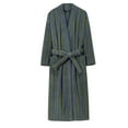 thumbnail image 4 of Women's Striped Robe Fleece Hooded Thick Fluffy Plush Nightgown with Pockets and Belt Warm & Comfy Spa Bathrobe, 4 of 5