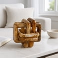 thumbnail image 3 of Decorative Knot Statue for Home Decor - Sculpture Ornament for Bathroom, Living Room, and Bookshelf Decor - Figurine Accent for Coffee Table, Bedroom, and Office Desk Styling - 6", Tan, 3 of 12