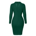 thumbnail image 5 of Womens Dresses Vacation, Women Long Sleeve Work Office Business Pencil Dress Deep V Neck Casual Bodycon Cocktail Party Wrap Mini Dress, 5 of 6