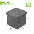 thumbnail image 2 of Magshion 15" Cube Folding Ottoman with Storage, Cotton-linen Collapsible Storage Ottoman Foot Stool, for Living Room Bedroom Entryway, Dark Gray, 2 of 8