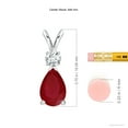 thumbnail image 4 of Angara Natural 1.7 ct Ruby Necklace in Platinum for Women (Size-9x6mm) - July Birthstone Jewelry | Ruby Teardrop Pendant Necklace, 4 of 9