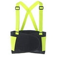 thumbnail image 2 of cordova safety products high visibility back support belt with attached suspenders and adjustable clips - large - lime, 2 of 3