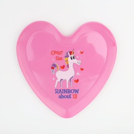 Way To Celebrate Valentine's Day Heart-Shaped Plate, Unicorn