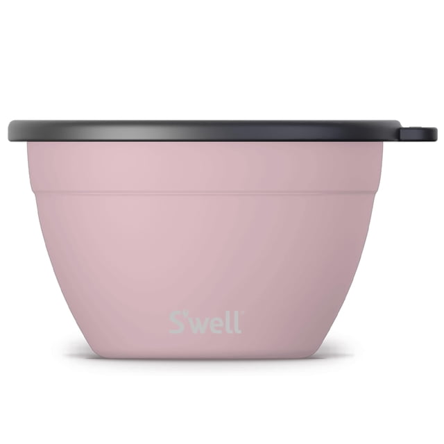 Kit de ensaladera S'well de acero inoxidable de 1,9 L con recipiente rosa