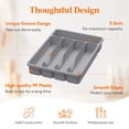 thumbnail image 3 of Bandeja organizadora de cajones Lifewit Silverware con 5 compartimentos, color gris, 3 of 8