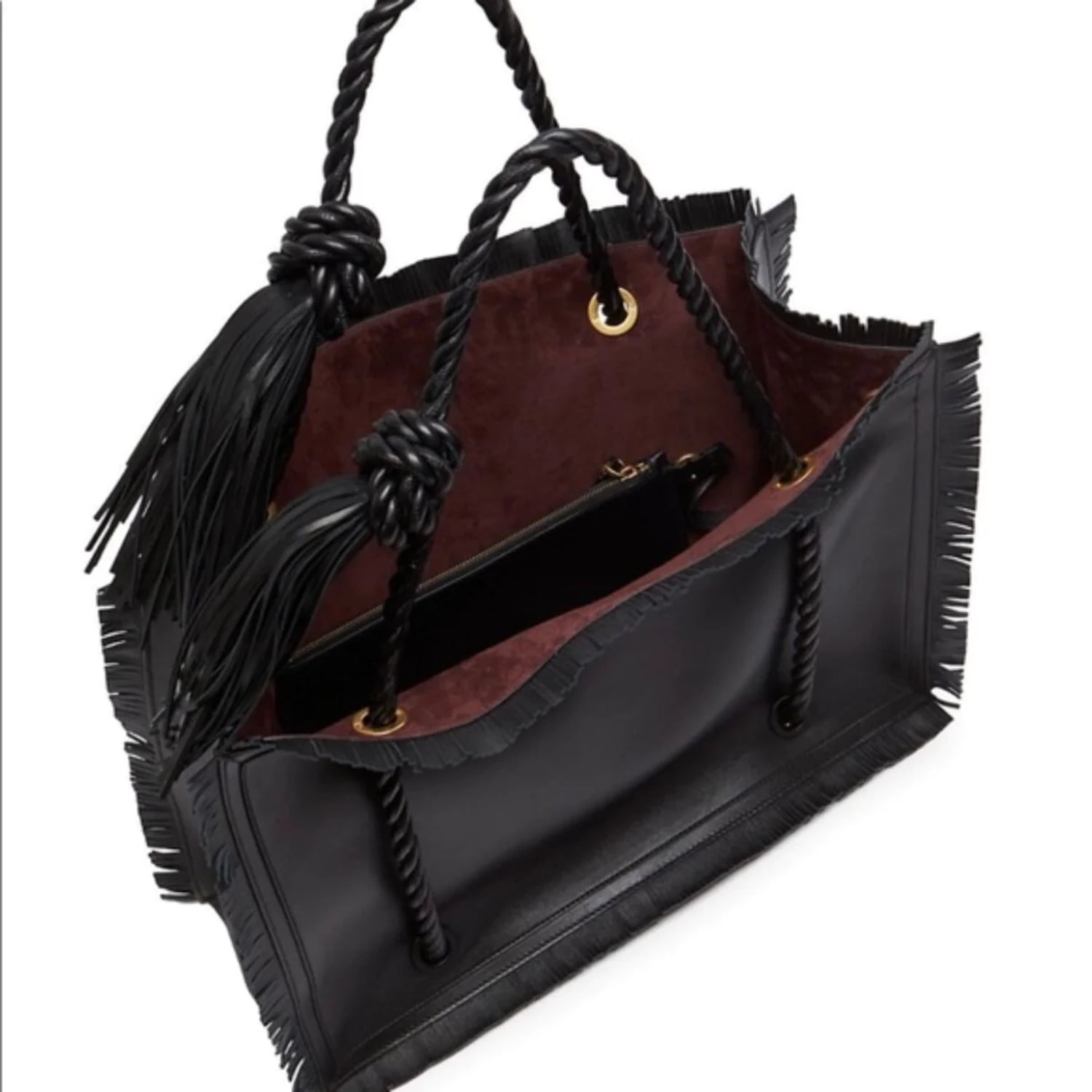 Valentino Garavani logo-plaque leather tote bag - Black