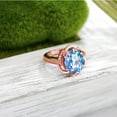 thumbnail image 4 of Gem Stone King 18K Rose Gold Plated Silver Millennium Blue Mystic Quartz Engagement Ring for Women (4.07 Cttw, Gemstone Birthstone, Oval 12X10MM, Size 7), 4 of 5