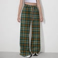 thumbnail image 4 of WRKEKC Girls Sweatpants Fall Winter Big Girls Pockets Thermal Cold Weather Pants Plaid Print Sweatpants Children Wide Leg Drawstring Outerwear Long Pants 5-15 Years, 4 of 7