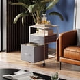 thumbnail image 2 of 2 Drawer Mobile File Cabinet, Rolling Printer Stand with Open Storage Shelf, Fabric Vertical Filing Cabinet fits A4 or Letter Size for Home Office, 2 of 7