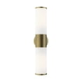 thumbnail image 3 of Livex Lighting Lindale 2-Light Metal/Glass Vanity ADA Sconce in Antique Brass, 3 of 14