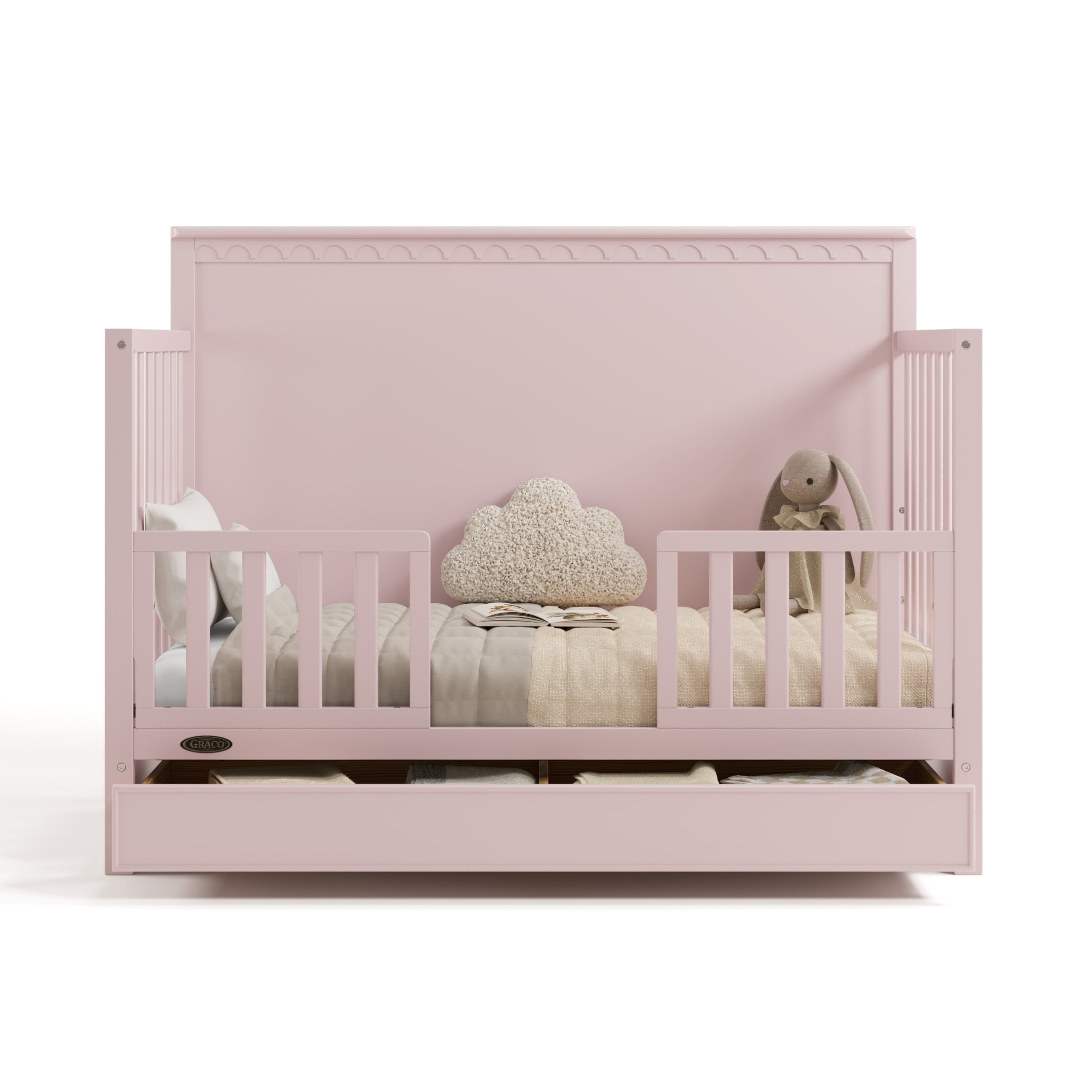 Graco Sasha 5-in-1 Convertible Baby Crib with Drawer, Blush