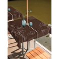 thumbnail image 2 of Outdoor Tablecloths with Umbrella Hole & Zipper, Brown Flowers 54x54 Inch Square Tablecloths, Pastoral Abstract Floral Minimalist Art Waterproof Table Cloth, Patio/Pool/Picnic Table Covers, 2 of 8
