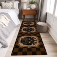 thumbnail image 5 of Black Brown Plaid Cat 2'x6' Runner Rug, Vintage Mysterious Washable Non-Slip Area Rugs for Hallway Kitchen Floor Bedroom Entryway, Long Laundry Carpet Decoration Indoor Mat, 5 of 9