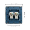 thumbnail image 2 of Unique Bargains Ethernet Socket Dual Port RJ45 CAT6 Wall Plate Silver Tone for Networking Box, 2 of 6