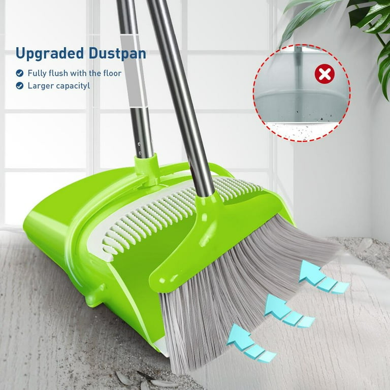 FGY Broom and Dustpan Set for Home Cleaning, Removable Handle, Pet