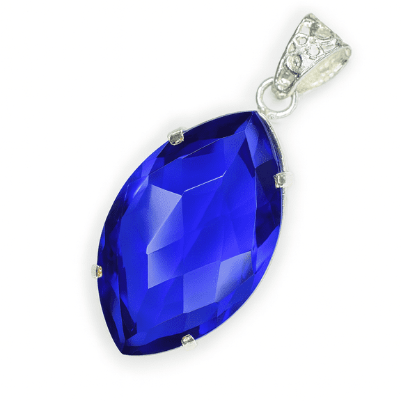 A  Quality CERTIFIED Natural Blue Topaz 71 Ct 925 Sterling Sliver Pendant Gems