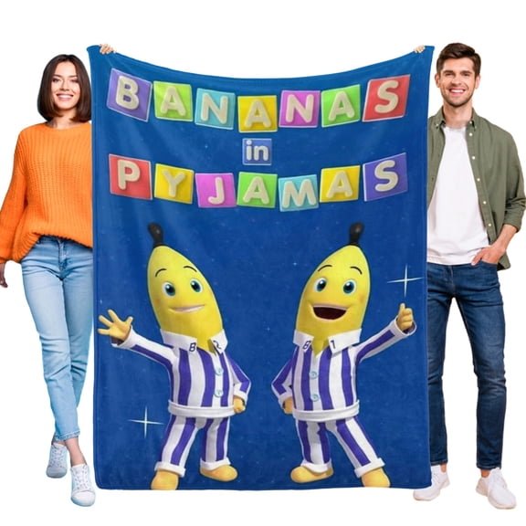 Bananas in Pyjamas Throw Blanket Gifts for Fans Lover Girls Boys Women Present Hoodie Him Bed 60"x80"
