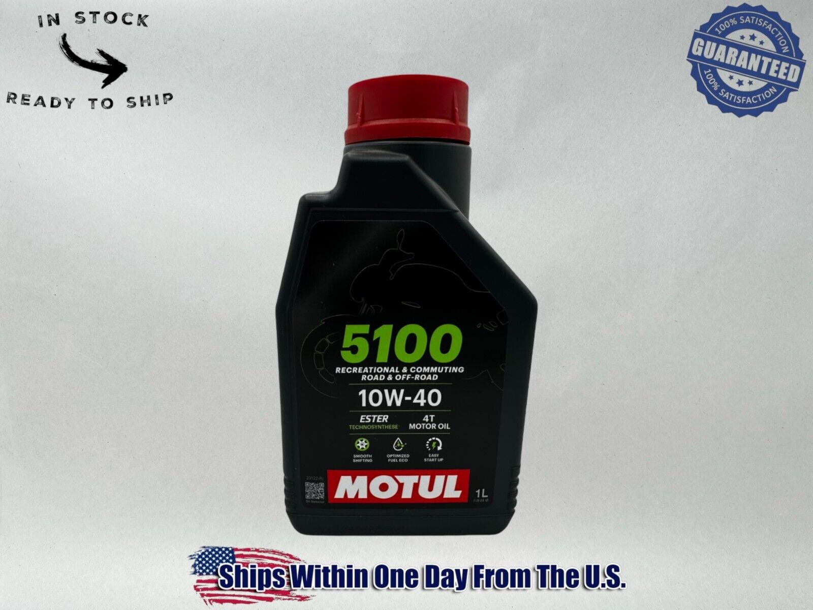 MOTUL 5100 4T Synthetic Blend Oil - 10W-40 - 1L 104066 - Walmart.com