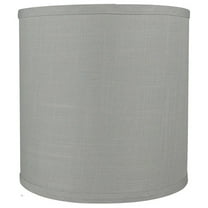 Classic Drum Smooth Linen Lamp Shade, 8" to 16" Bottom Size Gray 12"