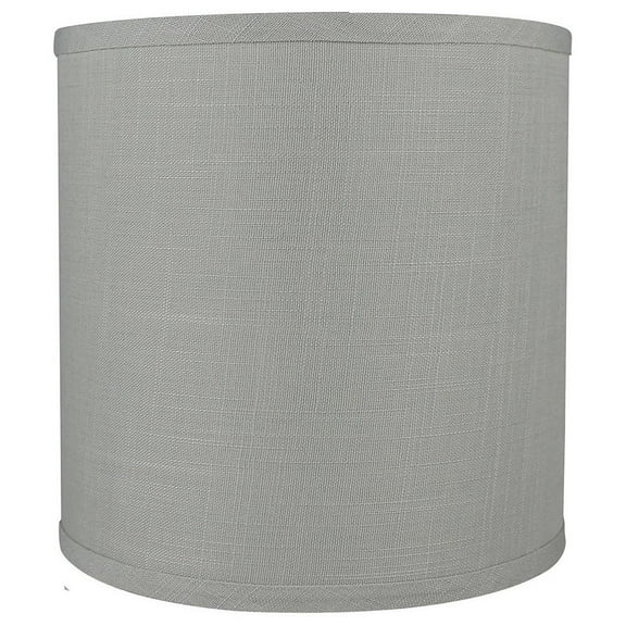 Classic Drum Smooth Linen Lamp Shade, 8" to 16" Bottom Size Gray 12"