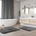 thumbnail image 2 of Clara Clark Non Slip Shaggy Bath Rug Set - 2 Piece Set, Small/Large - Gray, 2 of 4