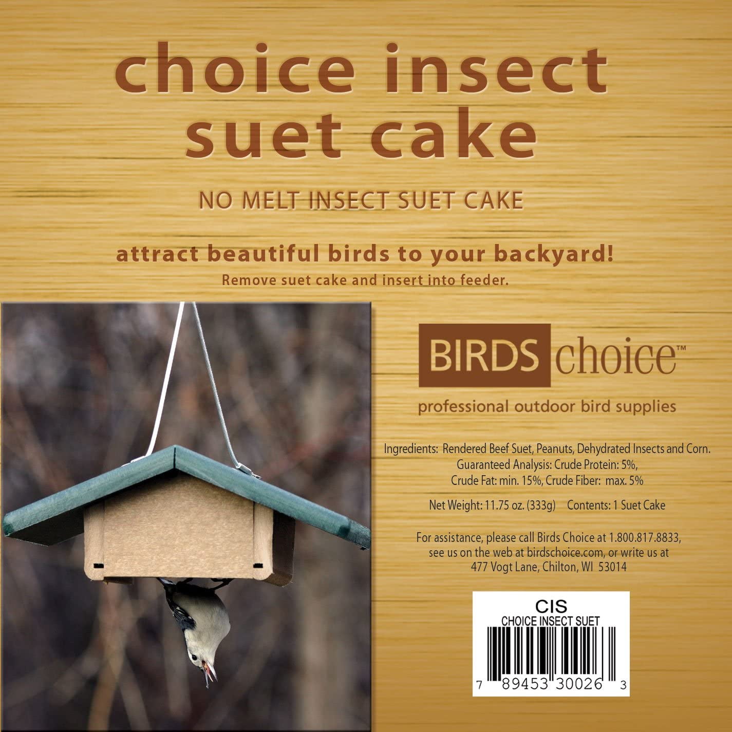 Birds Choice Insect Suet Cake 11.75 oz.