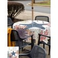 thumbnail image 5 of Outdoor Tablecloth with Umbrella Hole for Patio/Picnic/Party/Camping, Coastal Starfish Waterproof Table Cloth Square Cover Washable, Ocean Fish Beach Seaweed Marine Coral (60"x 60"), 5 of 9