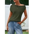 thumbnail image 2 of Blusa Tipo Túnica PRETTYGARDEN para Mujer con Hombros Descubiertos en Verde Militar, 2 of 9