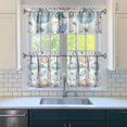 thumbnail image 3 of Rod Pocket Kitchen Curtain Set 3-Piece, 27.5x36 Inch Valance & Tier Drapes, Polyester Pongee Cafe Curtains for Living Room, Bathroom, Farmhouse Rustic Country Window Treatments., 3 of 6