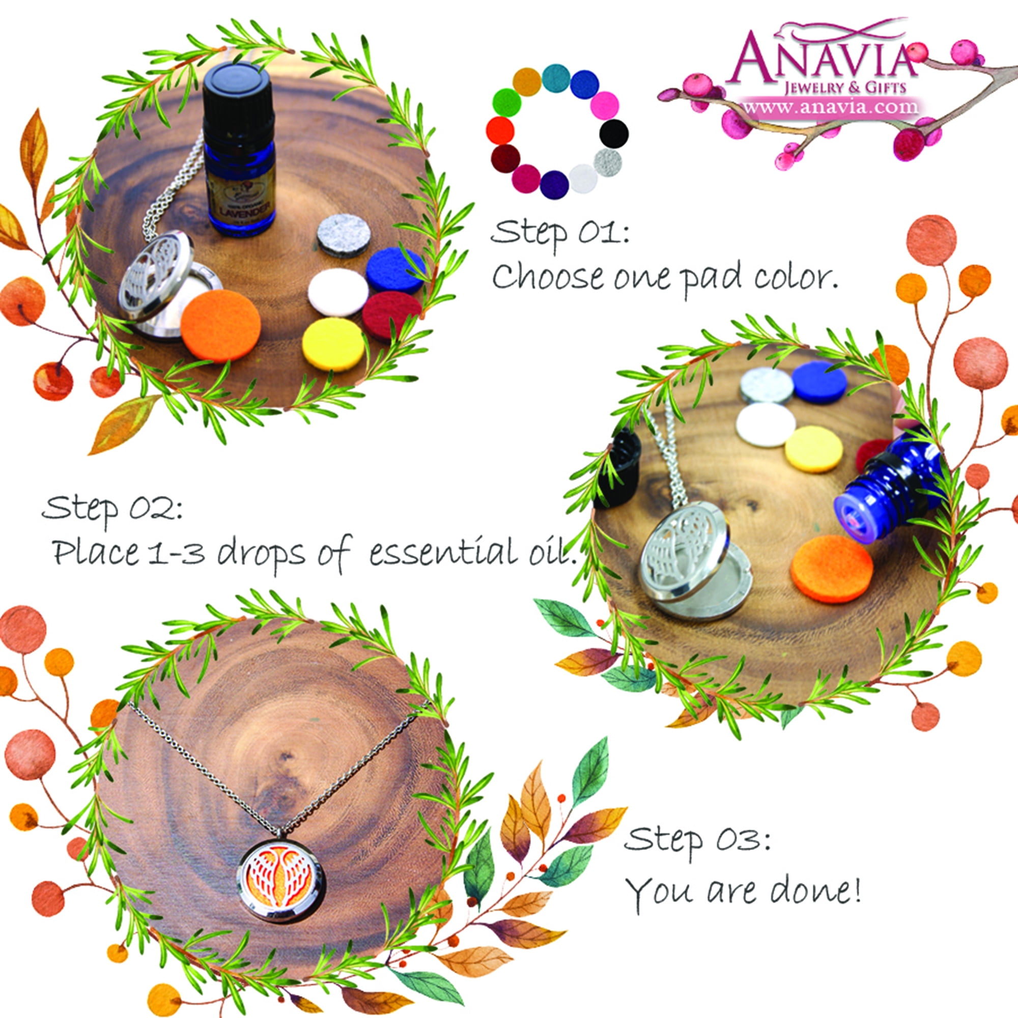 Anavia AromatMomapy Starter Kit Travel Kit Gift for Mom, Essential Oil Necklace, AromatMomapy Jewelry, Diffuser Necklace, Gift for Wife, Wife Birthday Gift, Gift for Girlfriend, Ships Next Day!